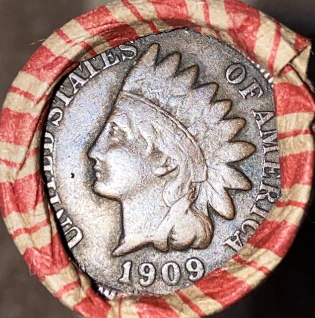 1 US Lincoln Wheat Cent Penny Roll 1909 IHC/1909 VDB (50 Coins) Old Vintage