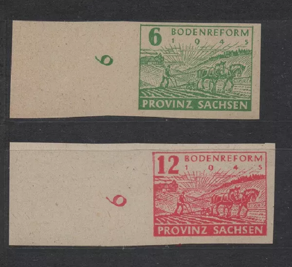 .SBZ-Provinz Sachsen 85 - 86  Rand li (Bodenreform) postfrisch