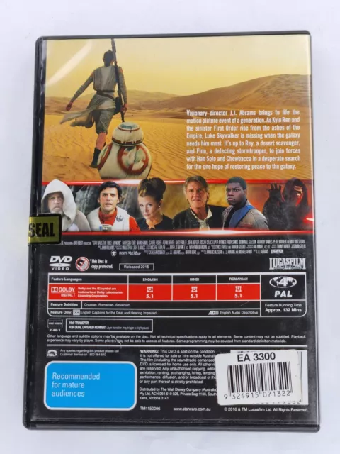 Star Wars The Force Awakens dvd - Region 4 - New 2