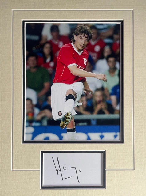 Maillot De Football Manchester United #4 Gabriel Heinze - Signé à La Main - Autographe Original