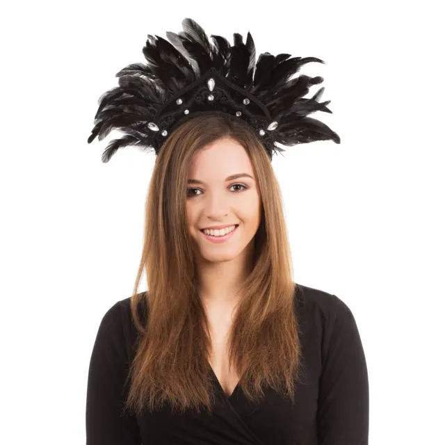 Bristol Novelty Carnival Burlesque Flapper Feather Diamond Headdress New