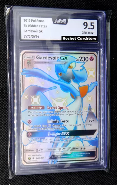 Pokemon Gardevoir GX Shiny Holo EN SV75/SV94 Hidden Fates PSA AOG 9,5 Gem Mint