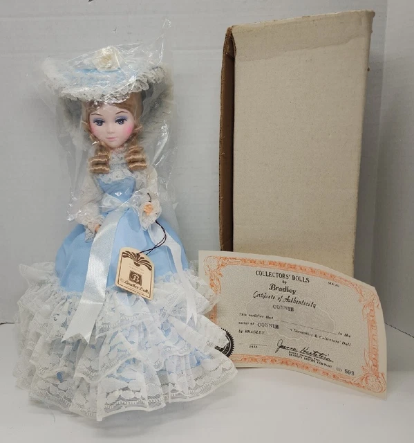 NOS VTG 13" Blonde Hair Bradley CONNIE Doll w/ Box & COA Blue DRESS KOREA MADE NOS VTG 13" Blonde Hair Bradley CONNIE Doll w/ Box & COA Blue DRESS KOREA MADE