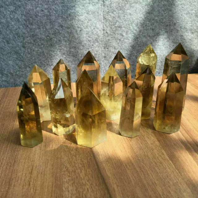 1/2LB Natural Citrine Quartz Crystal Obelisk Wand Tower Point Healing Reiki