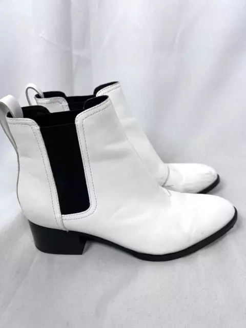 RAG & BONE boots walker white leather ankle boot size 37 7 womens