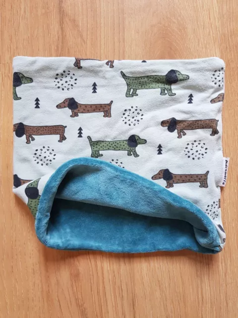 Maxomorra Tube Scarf 6-24 Months 68/92 6M-2 Years Dachshund Sausage Dog Blue