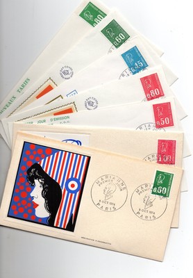 Lot De 7 Enveloppes Premier Jour Marianne De Bequet