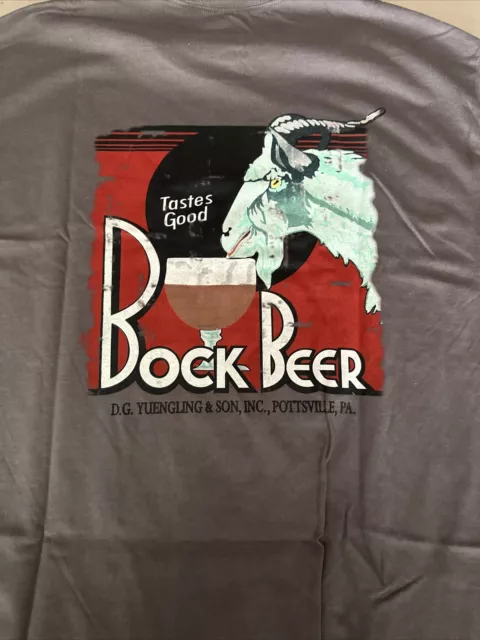 Yuengling Bock Beer Shirt Men's Large Black Short Sleeve Graphic Logo Tee