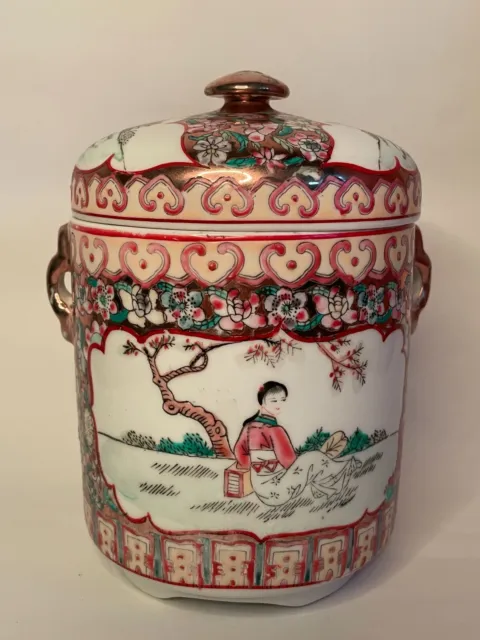 Antique Chinese Famille Rose porcelain soup jar marked Qianlong  Qing Dynasty