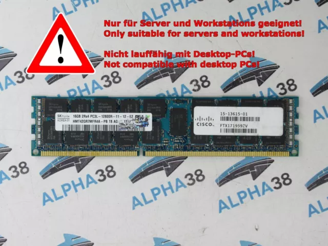 Micron 16 GB Rdimm ECC Reg DDR3-1600 RAM HP Proliant DL360e Gen8 G8 Serveur RAM