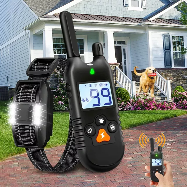 900M Remote Electric Pet Dog Training Collar LCD Shock Anti Bark Rechargeable