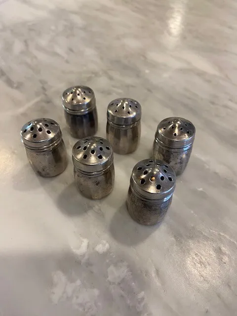 Set of 6 Vintage Sterling Silver Vincent Lollo Individual Salt & Pepper Shakers