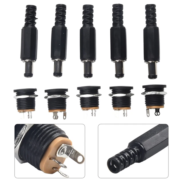 Connecteurs Prise DC 12V Mâle Et Femelle - 2 Broches, Sans Soudure - Pour Bricolage