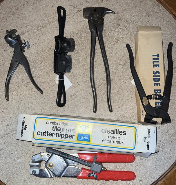 lot of 5 vintage tools tile side biter cutter-nipper diamalloy r510 Spoke Shaver