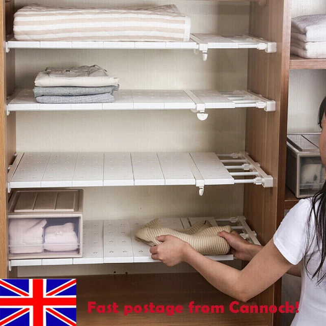 EXPANDABLE SHELF DIVIDERS Closet Organizer Storage Bar Adjustable