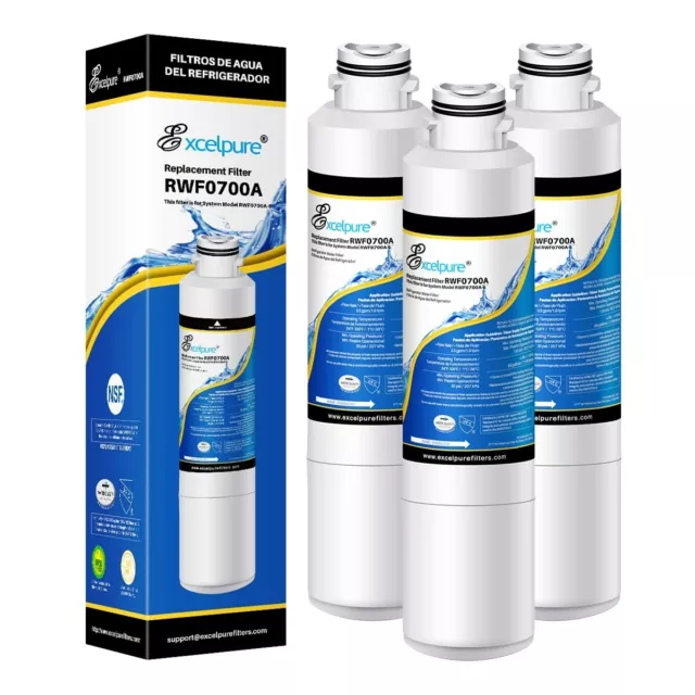 3 PACK EXCELPURE Fit Samsung DA29-00020B HAF-CIN/EXP Compatible Water Filter