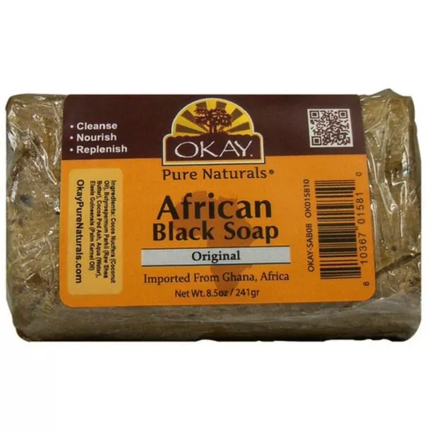 OKAY Pure Naturals African Black Soap Original 8.5oz / 241g