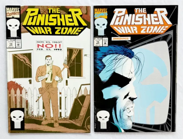 Punisher War Zone #14 #15 - "Psychoville" Story Arc Marvel Comics 1993 Dan Abnet