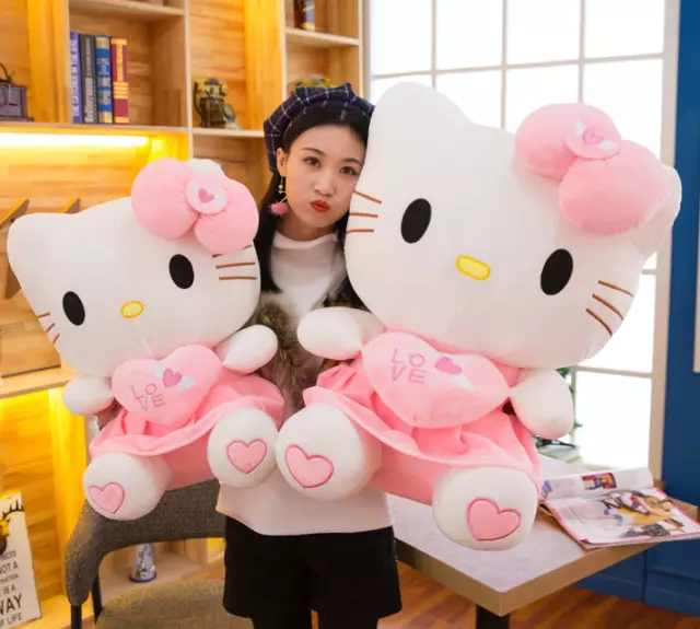 New Hello Kitty Pink Love Giant Huge Stuffed Plush Animal Toys Doll Gift