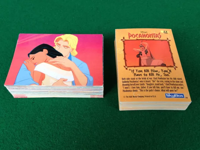 SET COMPLETO 102 Figurine Cards x Album POCAHONTAS COLLECTORS Panini 1996 Disney