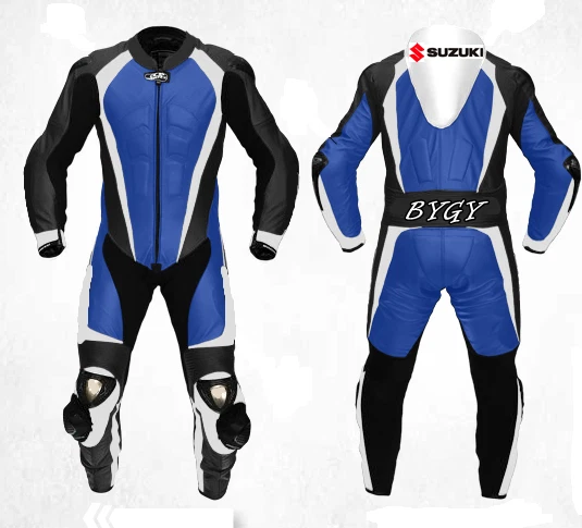 Mens A Grade Leather Motorcycle 1PC Suit Motorbike Rider Racing Armour Sports AB