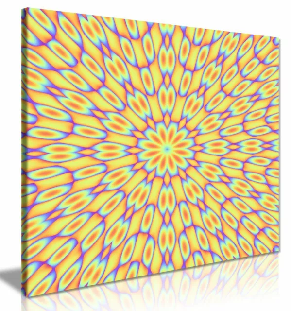 Pyschedelic Trippy Abstract Pattern Canvas Wall Art Picture Print