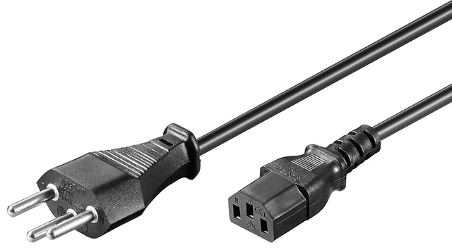 3x cable de alimentación; NK 122 S-200 SUIZA 2m NEGRO