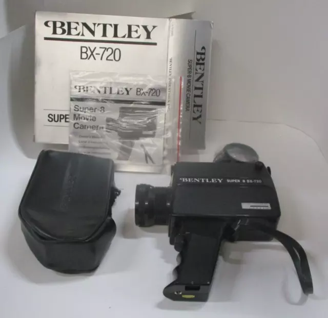 Vintage Bentley Super-8 BX-720 Video Camera Movie Mint Complete Untested