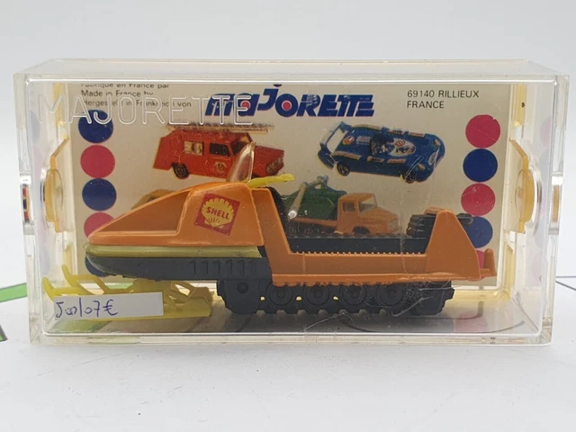 Miniature Motoneige Ski-Doo Majorette, échelle 1/60, Blanche, Fabrication Française, Rare Majopub Renault Agriculture