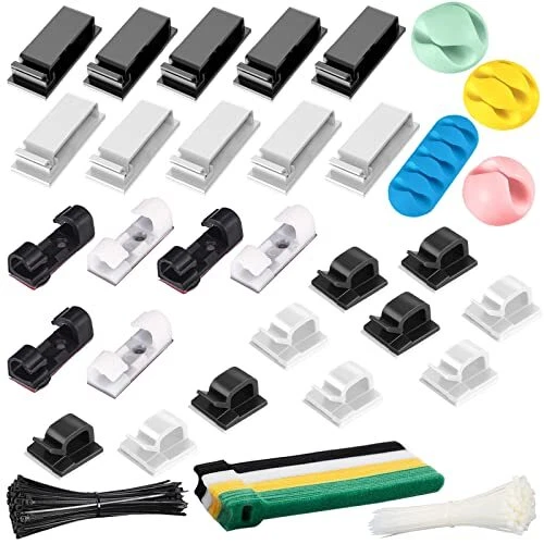 AUXHCYL 310 Pezzi Fascette Cavi Set,Cable Management Riutilizzabili Cable (r2B)