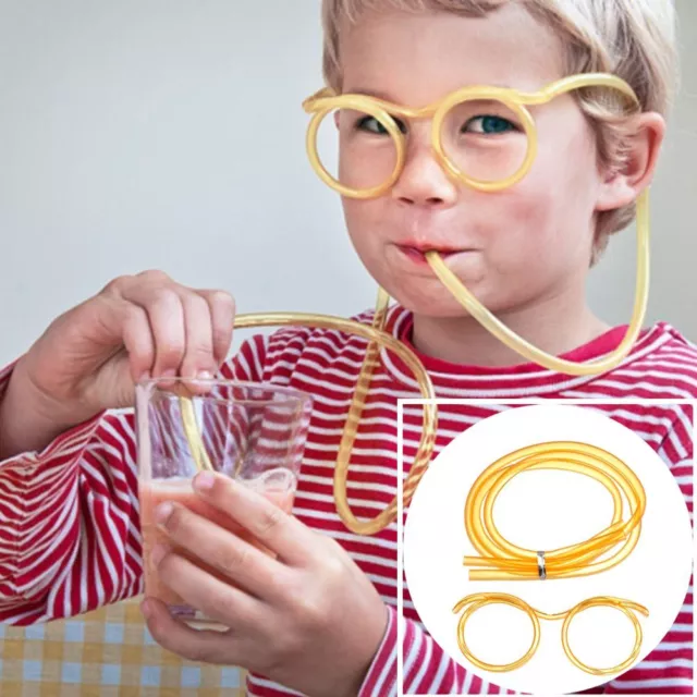 Creativity Soft Flexible Glasses Straw Funny Toy Drinking Party Supplies