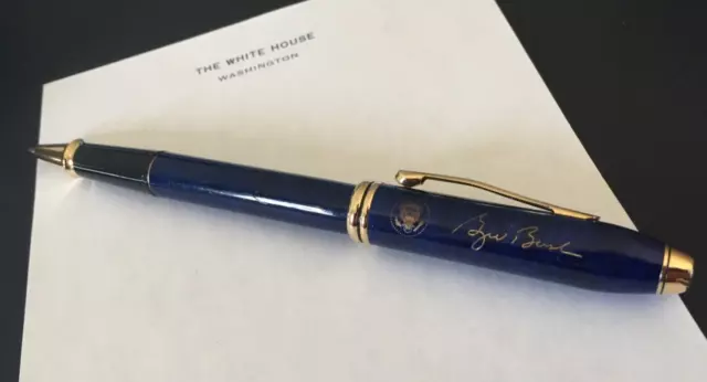 President George W Bush -Cross Bill Signing Pen & Stationery- White House-Issue