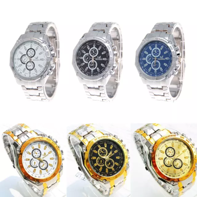 Men's Formal Casual Smart Business Stainless Steel Analog Quartz Wrist Watch UK