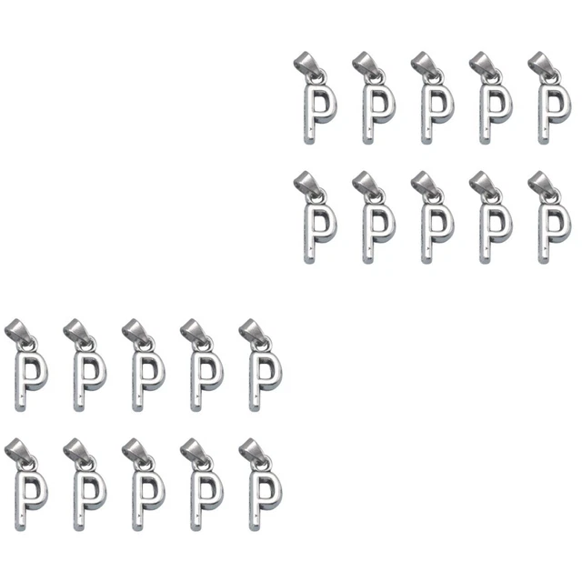 40 pcs   Silber Initial Anhänger Alphabet Armband Diy Anhänger Charme