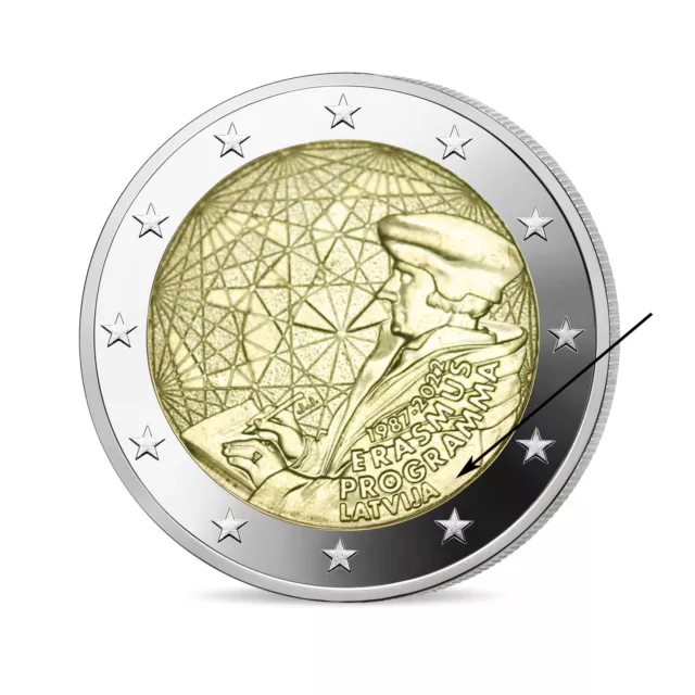 Lettonie 2022 – 2 euro commémorative Erasmus - 32572