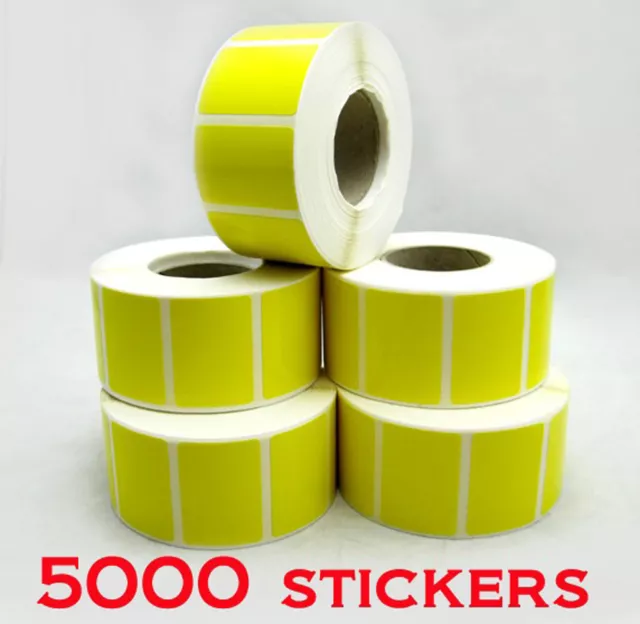 - New - 5000 x Retailer YELLOW Stickers Price Labels - Self Adhensive