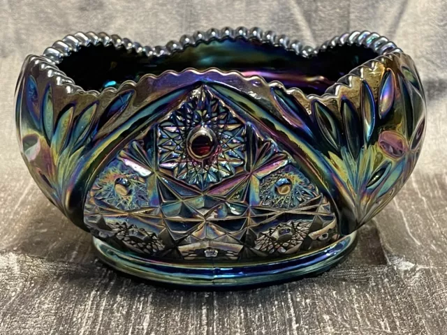 Vintage 1970’s Large Iridescent Carnival Glass Bowl, No Chips, Cracks, Breaks.