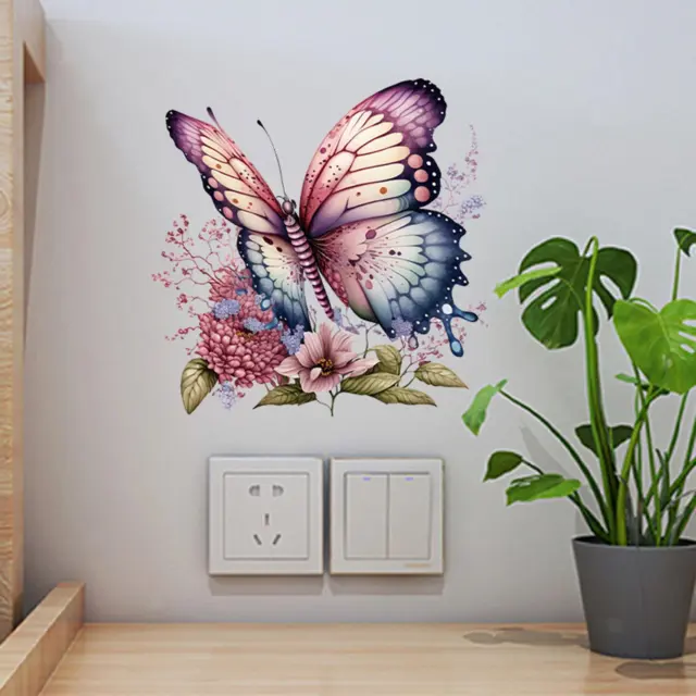 AUTOCOLLANTS MURAUX FLEURS Papillon, Autocollants Muraux Floraux Pour La  Maison, EUR 6,23 - PicClick FR