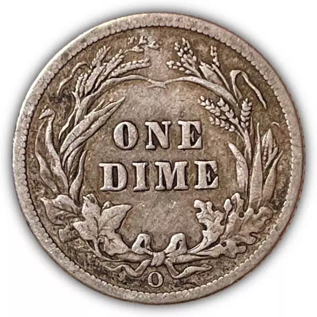 1902-O Barber Silver Dime Near Extremely Fine XF Coin #5986 2