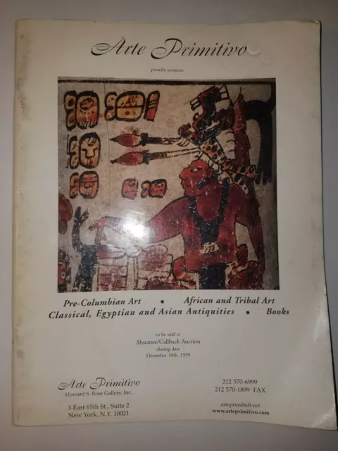 1999 Arte Primitivo Auction Catalog Pre Columbian African Tribal Art Mayan Jade