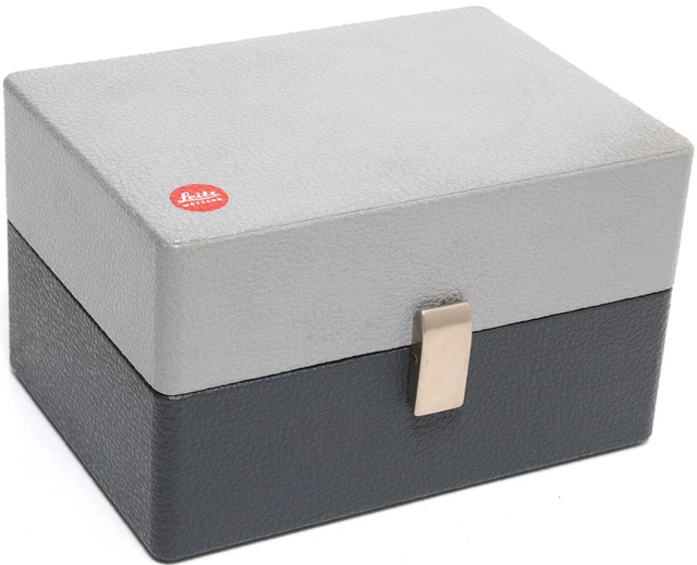 Raro De Colección Leica Leitz Wetzlar Sistema de Cámara Estuche Presentación Caja Rígida Gris