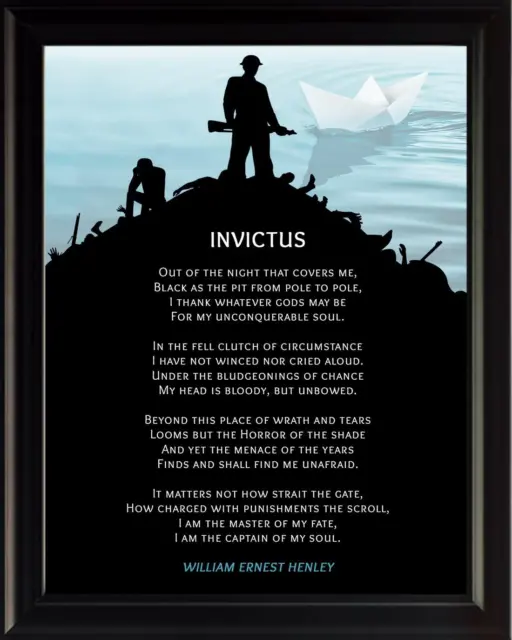 Invictus Poem by William | Motivational Poster Print Picture or Framed Wall Art