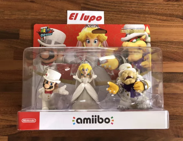 Pack Amiibo Super Mario Odyssey Mario Bowser Peach Tenue Mariage Neuf Nintendo