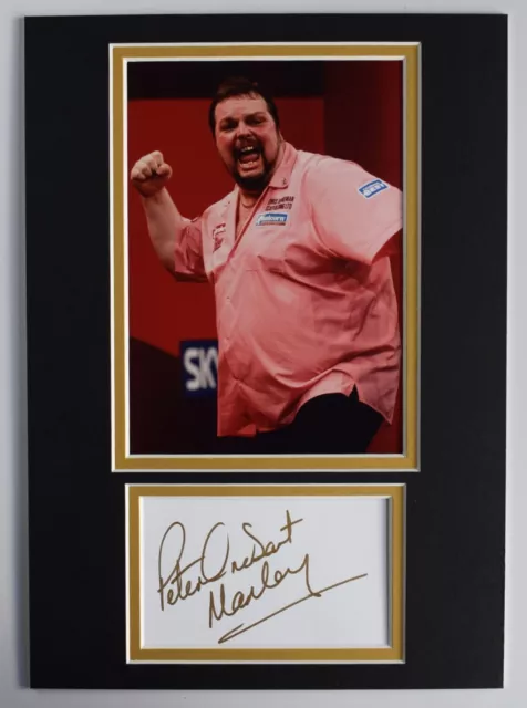 Peter Manley Signed Autograph A4 photo display Darts Sport Champion COA AFTAL