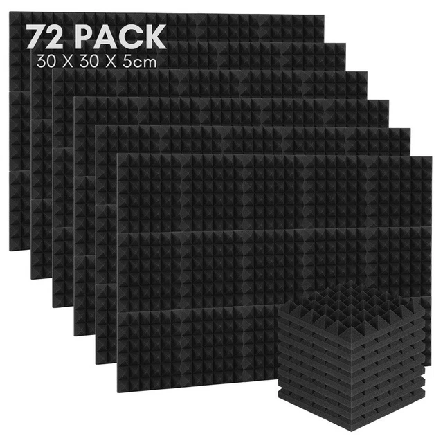 Akustik Schaumstoff Alanpur Pyramiden Schaumstoff Akustikschaumstoff Raum Akustik Schall Dämmung Schutz (Hellgrau Ca.49x49x6cm Akustikpaneele Selbstklebend