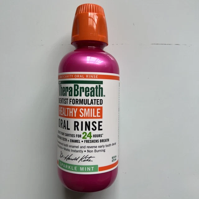 Lot 1 - TheraBreath Healthy Smile Anticavity Oral Mouth Rinse - Sparkle Mint