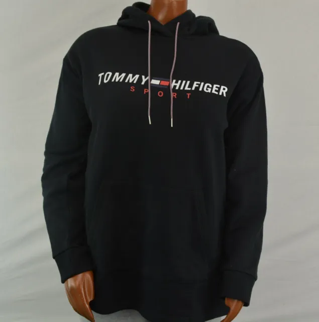 NWT Women's Tommy Hilfiger Sport Sweater Hoodie Hooded Sweatshirt Black M L XXL