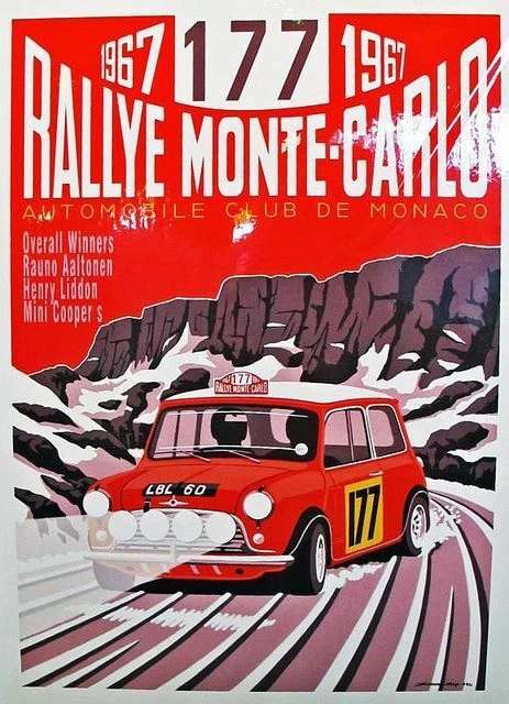 Plaque Métal Mini Cooper S Rallye Monté-Carlo - Décoration