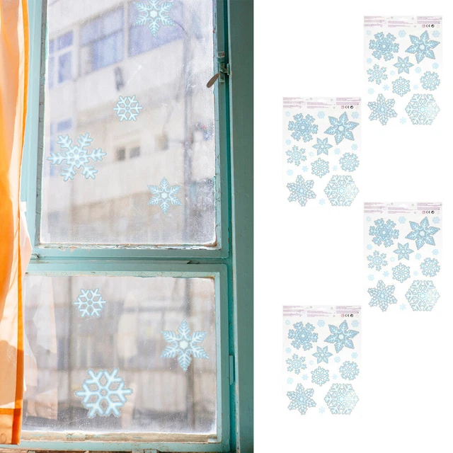 4 Pcs Schneeglas-Aufkleber PVC Weiße Aufkleber Weihnachtsfensteraufkleber