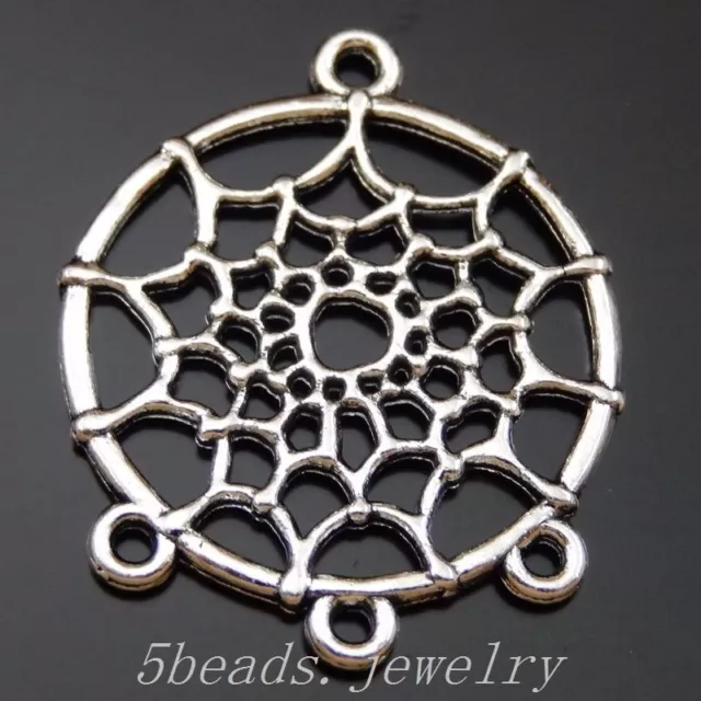20 Stück Antike Silber Legierung Spinnwebe Runden Charme Anhänger Kunst 50033